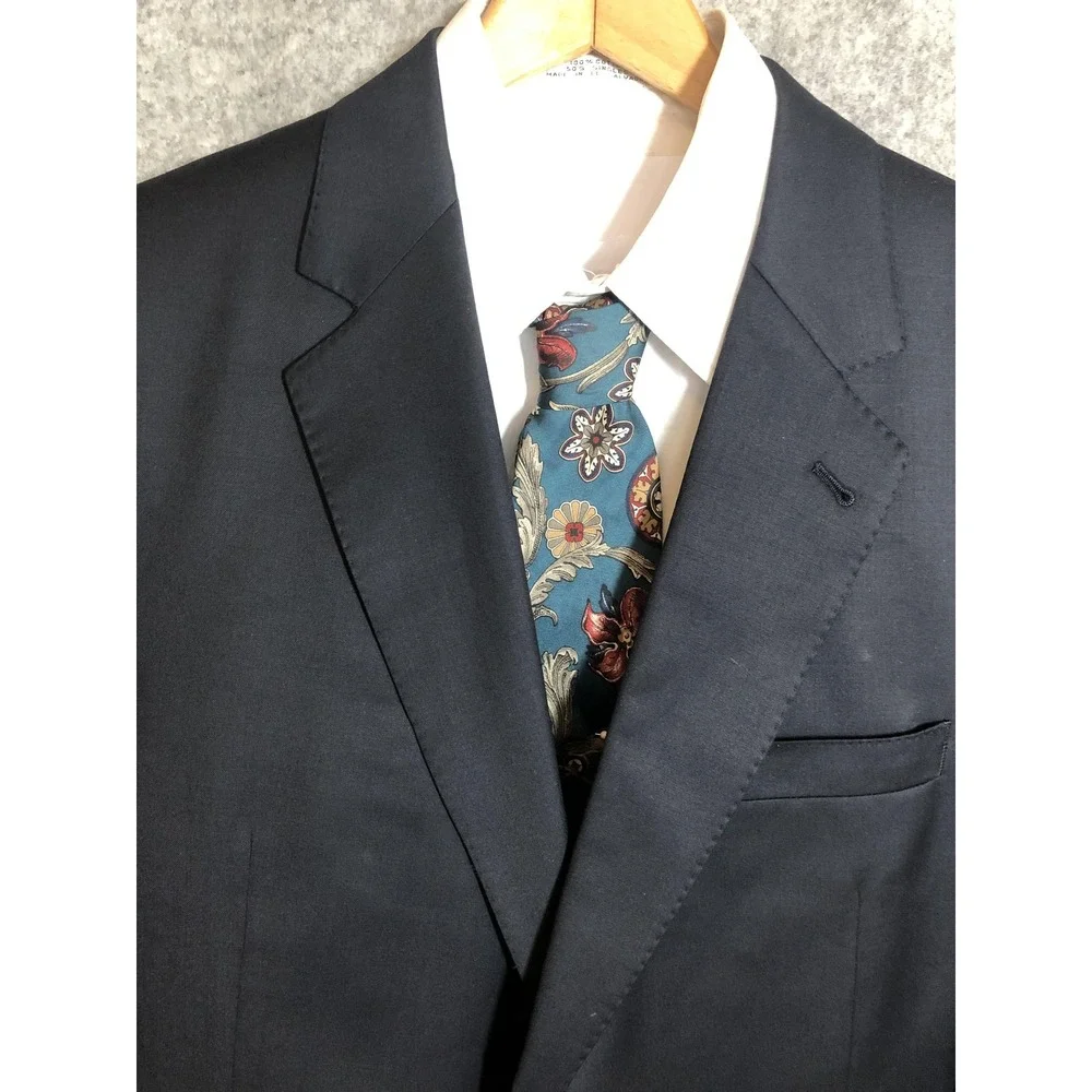 Jos. A. Bank Signature Blazer Mens 44L Blue Wool Suit Coat Jacket Classic